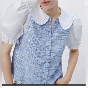 NWT ZARA Combination Textured Shirt